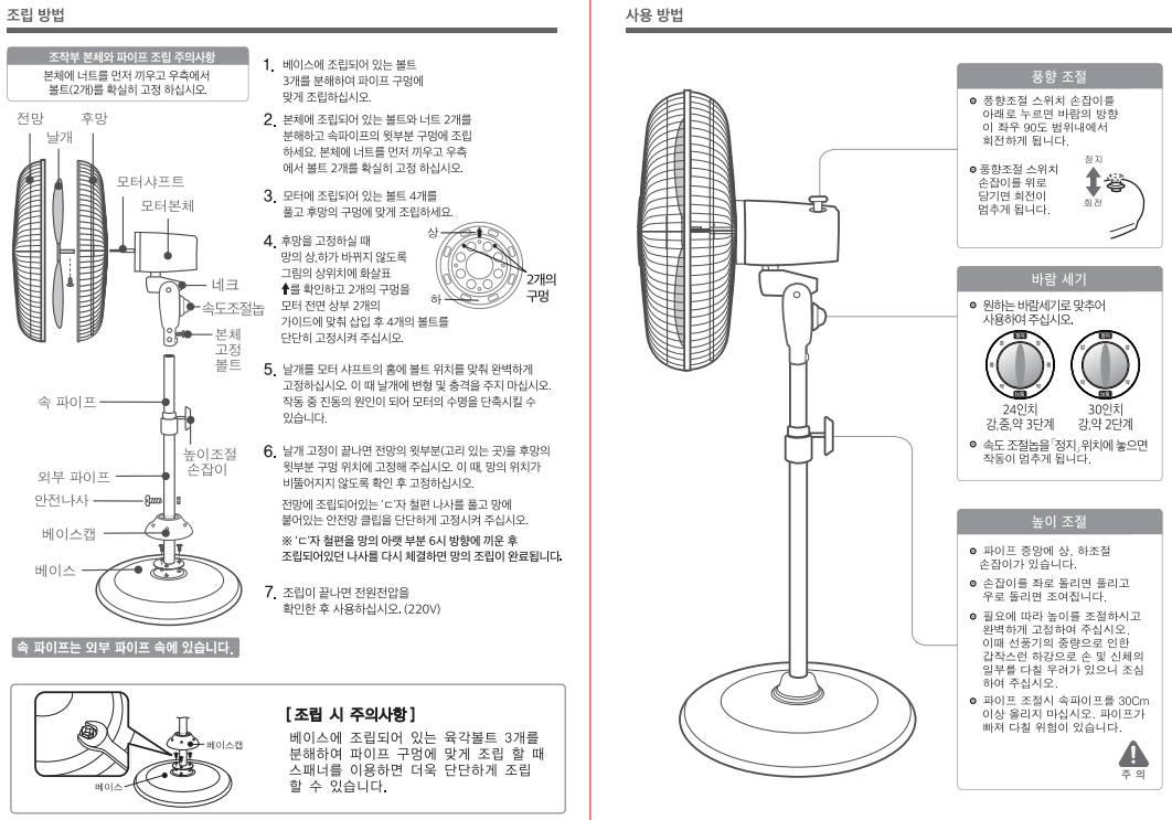 [공업용선풍기]조립 및 사용 방법이 궁금해요